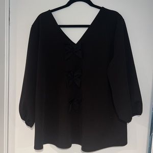 Chicos Bow Back Black Blouse